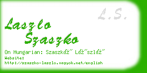 laszlo szaszko business card
