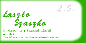 laszlo szaszko business card